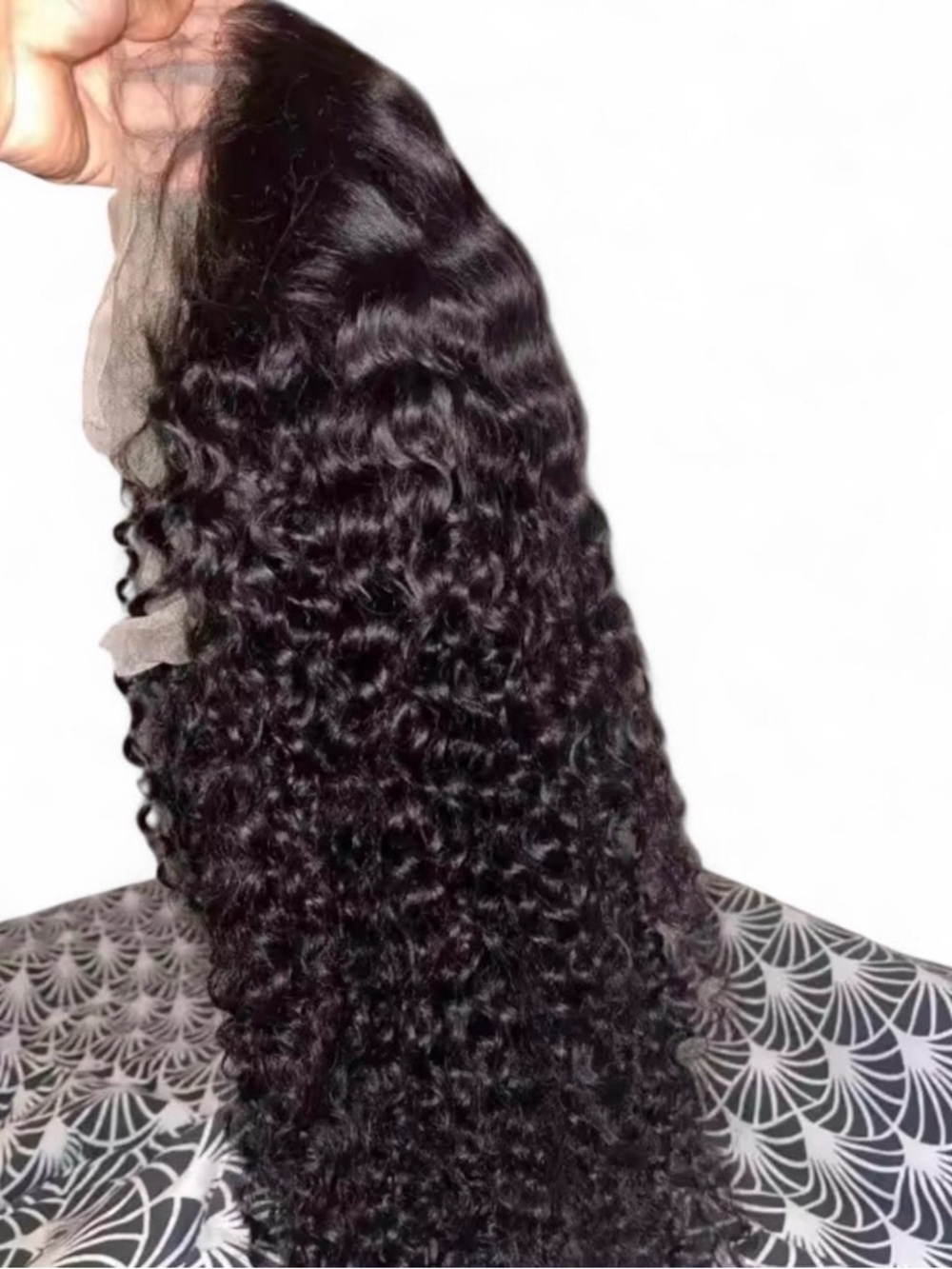 28” Deep Wave Lace Front Wig Human‎ Hair HD Lace Curly Wet & Wavy Long Wig - Picture 3 of 3